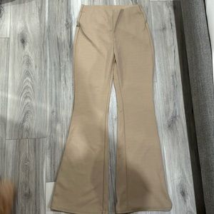 Khaki color fit flare pants